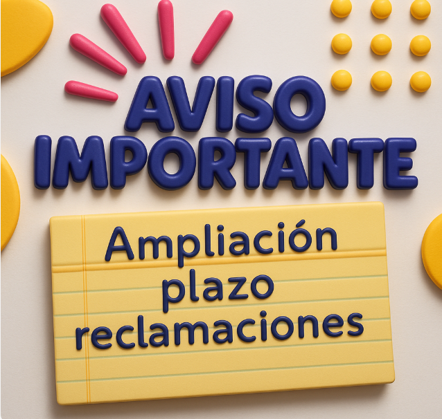 Extensión del Plazo de Reclamaciones - Admisión 2025/2026